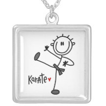 Basic Male Stick Figure Karate T-shirts and Gifts Pendant