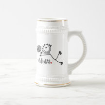 Basic Male Stick Figure Volleyball Coffee Mug