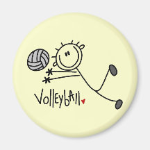 Basic Male Stick Figure Volleyball Fridge Magnets