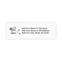 Basic Male Stick Figure Volleyball Return Address Labels