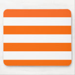 Basic Orange and White Stripes Pattern Mousepads