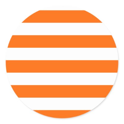 Basic Orange and White Stripes Pattern Stickers by AbbyCastro