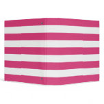 Basic Pink and White Stripes Pattern 3 Ring Binders