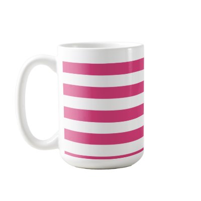 Basic Pink and White Stripes Pattern Coffee Mug by AbbyCastro