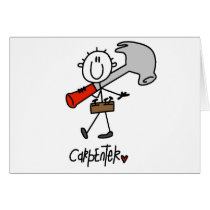 Basic Stick Figure Carpenter Tshirts and Gifts Greeting Cards