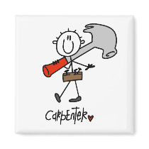 Basic Stick Figure Carpenter Tshirts and Gifts Magnet