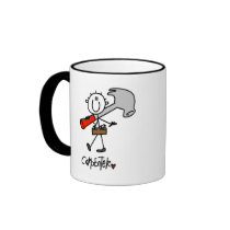 Basic Stick Figure Carpenter Tshirts and Gifts Coffee Mug