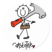 Basic Stick Figure Carpenter Tshirts and Gifts Stickers