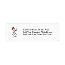 Basic Stick Figure Fireman T-shirts and Gifts Return Address Labels