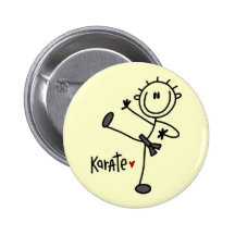 Basic Stick Figure Karate T-shirts and Gifts Pin