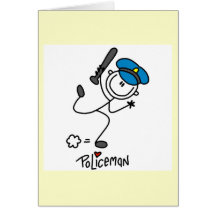 Basic Stick Figure Police Officer Card