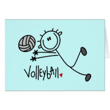 Basic Stick Figure Volleyball Tshirts and Gifts Cards