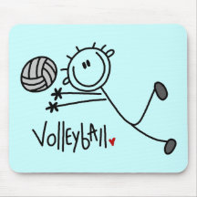 Basic Stick Figure Volleyball Tshirts and Gifts Mouse Pads