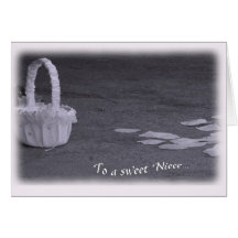 Basket and Petals Neice Flower Girl Request Card