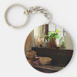 Basket and Plants by Window Key Chain