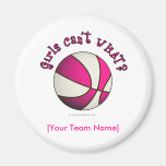 Basket-ball - blanc/rose aimant