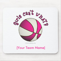 Basket-ball - blanc/rose tapis de souris