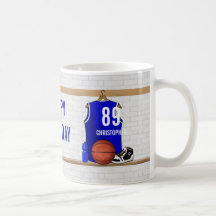 Basket-ball bleu personnalisé Jersey Tasse