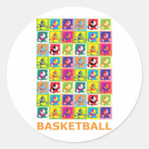 Basket-ball d'art de bruit autocollants ronds