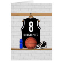 Basket-ball noir personnalisé Jersey Carte