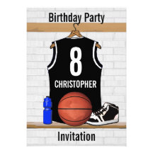 Basket-ball noir personnalisé Jersey Faire-parts