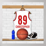 Basket-ball personnalisé Jersey (rouge blanc) Affiche