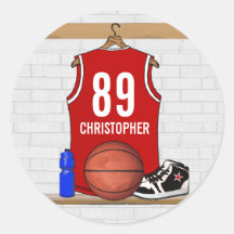 Basket-ball rouge personnalisé Jersey Autocollant