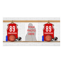 Basket-ball rouge personnalisé Jersey Photocarte Customisée
