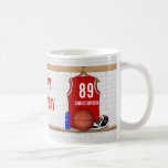 Basket-ball rouge personnalisé Jersey Tasse À Café