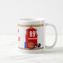 Basket-ball rouge personnalisé Jersey Tasse À Café