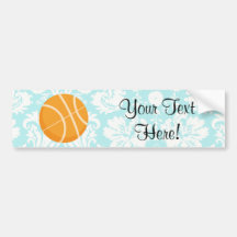 Basket-ball turquoise de sabot de damassé adhésifs pour voiture