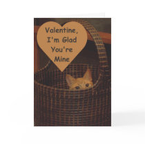 Basket Case Cat Valentine Greeting Cards