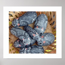 Basket full of Rock Mice Print