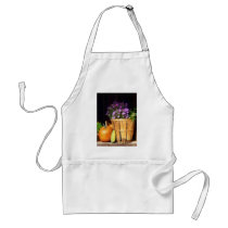 Basket of Asters With Pumpkin and Gourd Apron