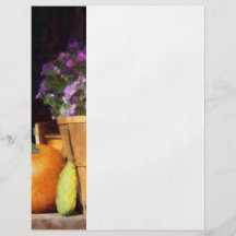Basket of Asters With Pumpkin and Gourd Full Colour Flyer