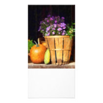 Basket of Asters With Pumpkin and Gourd