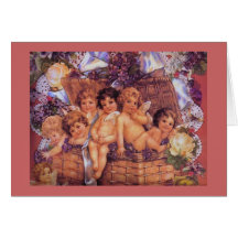 Basket of Cherubs Valentine Card