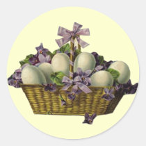 Basket of Eggs & Violets- Sticker stickers