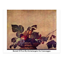 Basket Of Fruit By Michelangelo Da Caravaggio Post Card
