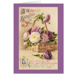 Basket of Mums Vintage Birthday Cards