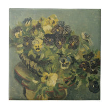Basket of pansies Tile