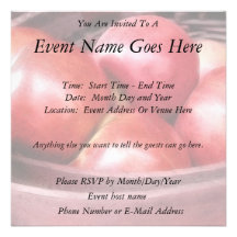 Basket Of Ripe Red Apples Custom Invitations