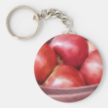 Basket Of Ripe Red Apples Keychain