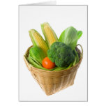 Basket of vegetables greeting cards