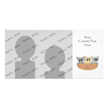 Basket with 3 Kittens, Cartoon. Picture Card