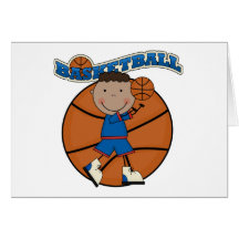 BASKETBALL African American Boy Tshirts and Gifts Card