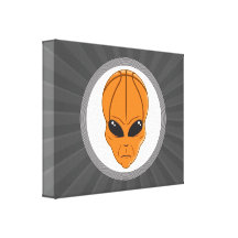 basketball alien head graphic gallery wrap canvas