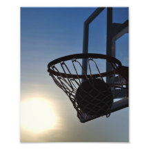 Basketball And Basketball Hoop Photograph