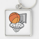 basketball and net vector graphic key chains