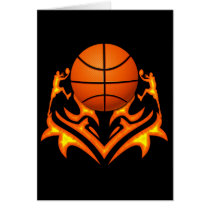 BASKETBALL AND PLAYERS GREETING CARD